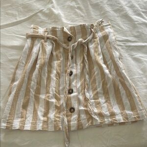 Hollister Cream Mini A-Line Skirt with Tie Front